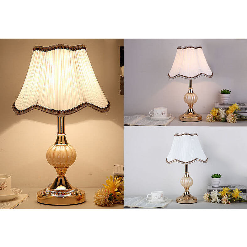Lampada da Tavolo in Vetro Vintage Florale Nordico con 1 Luce