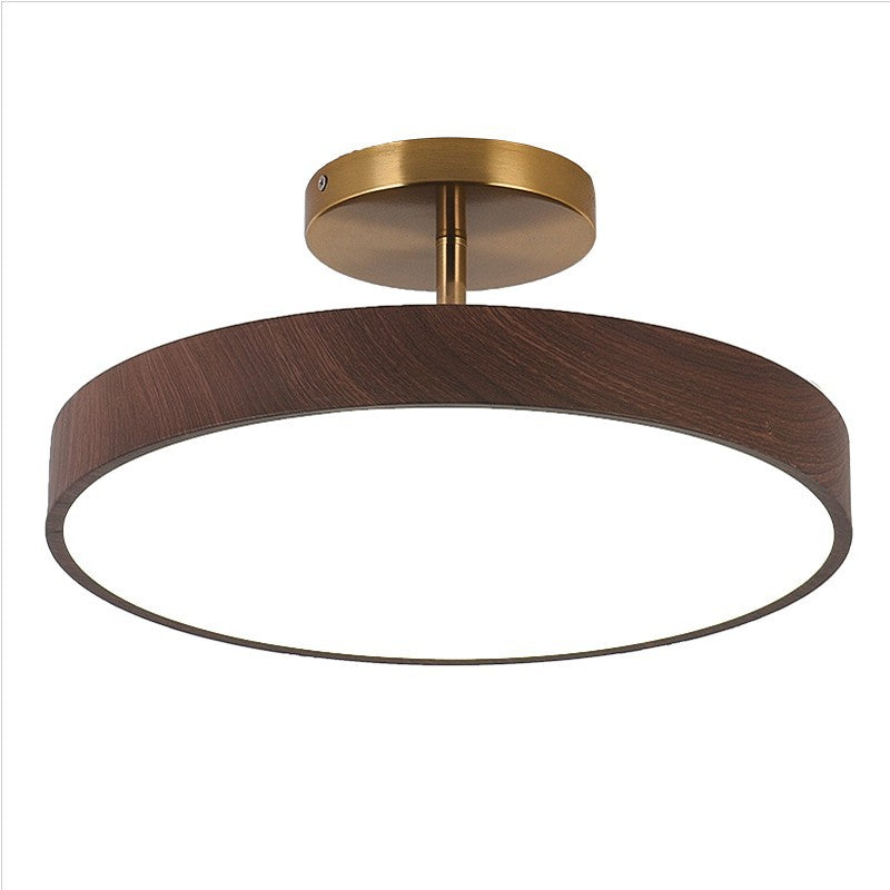 Luce a LED rotonda semi-incassata in legno minimalista giapponese Wabi-sabi