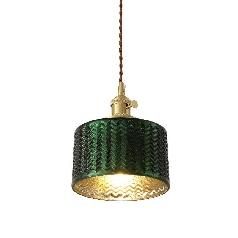 Lampadario Isola in Vetro Verde Vintage Nordico con 1/2/3 Luci