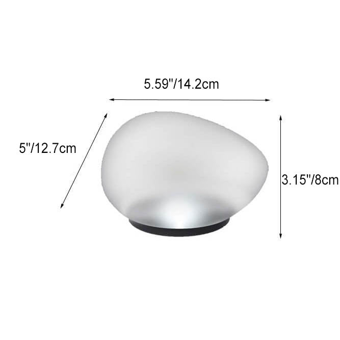 Luce da Giardino LED Esterno in Vetro Sabbbiato ABS a Forma di Ciottolo Solare