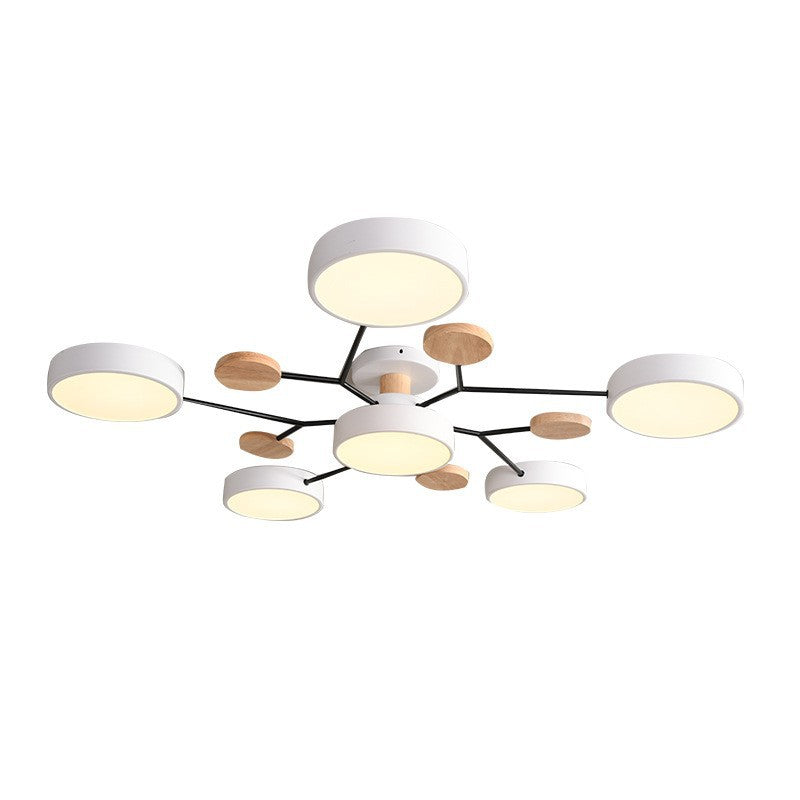 Lampada da soffitto LED semi-incassata con design a ramo di molecola rotonda scandinavo contemporaneo per il soggiorno
