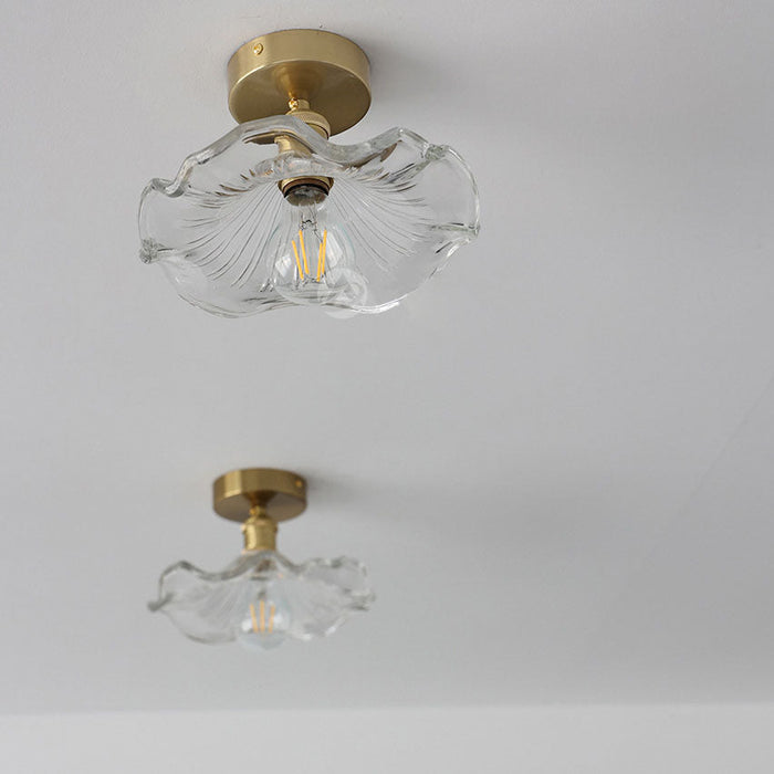 Lampada da Soffitto in Vetro a Forma di Ibisco