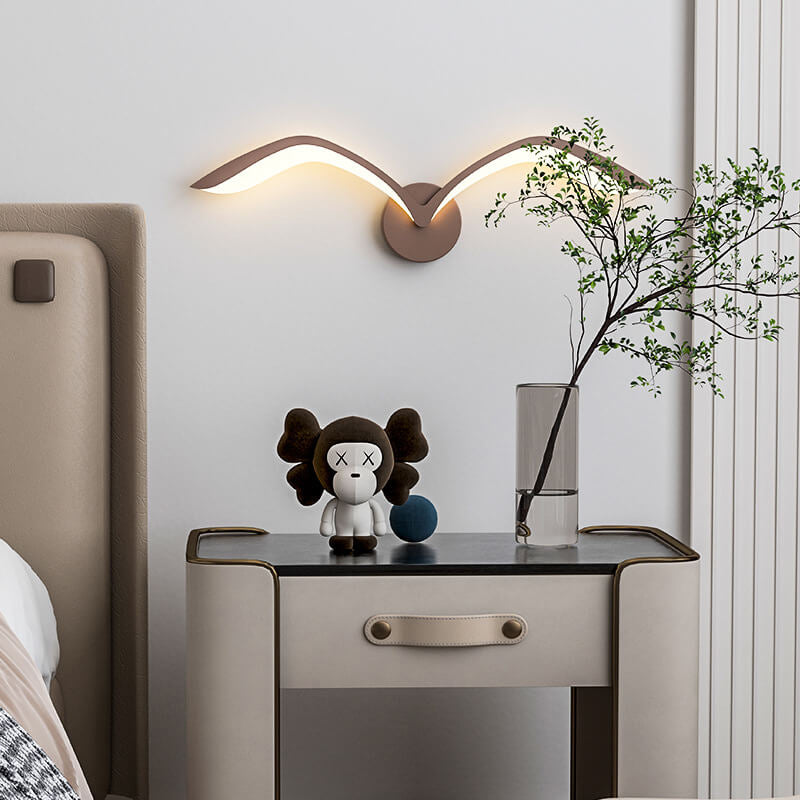 Lampada da parete LED in acrilico con gabbiano minimalista nordico