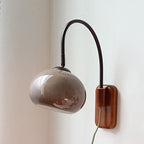 Applique da Parete in Vetro Minimalista Europeo in Legno Massello con 1 Luce