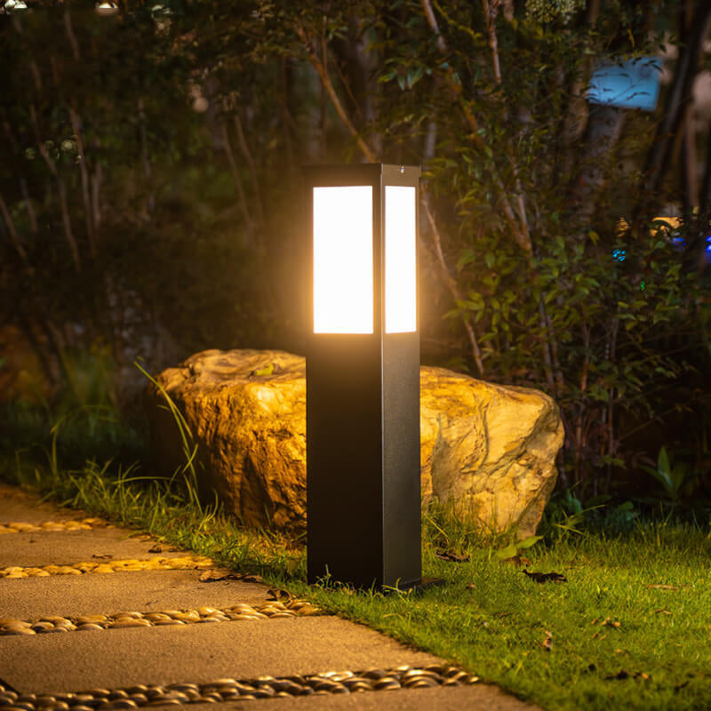 Lampada da Giardino Moderna a Colonna Quadrata Impermeabile per Esterni