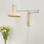 Applique da muro in stile nordico minimalista beige con braccio oscillante e 1 luce