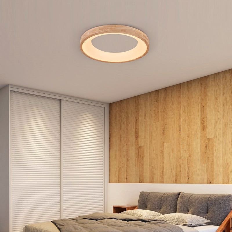 Lampada da soffitto a LED rotonda in legno log minimalista nordico