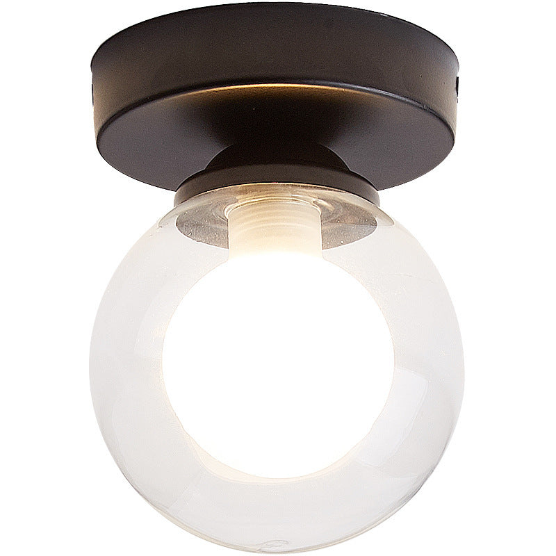 Moderno Lampadario Semiflusso in Vetro a Sfera da 1 Luce per Corridoio