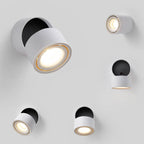 Lampada da parete LED rotonda in alluminio pieghevole e rotante minimalista moderna per soggiorno e camera da letto