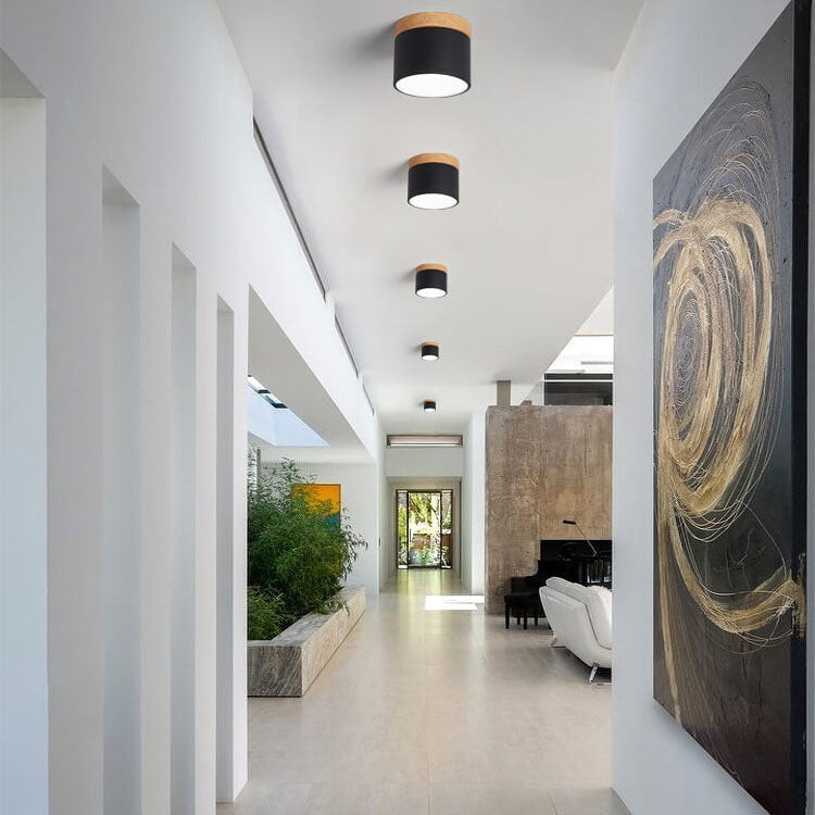 Plafoniera LED a Soffitto a Log in Colore Solido Scandinavo