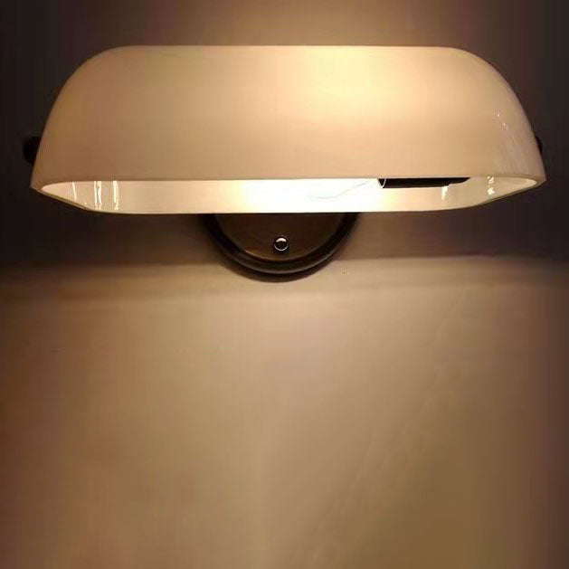 Applique da Parete Tradizionale Vintage in Vetro e Ferro con Cerniera a 1 Luce per Soggiorno