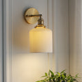 Applique da Parete Lampada in Ottone Lucite Minimalista Retro Giapponese a Cilindro Ovale con 1 Luce