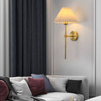 Applique da Parete Vintage con Ombrello Pieghettato e Braccio Dritto 1 Luce
