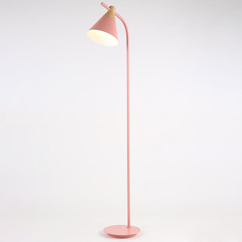 Lampada da Terra Metallica Rotonda Macaron Nordica Contemporanea con 1 Luce per Soggiorno