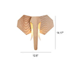 Lampada da parete LED a forma di elefante in legno massello creativo nordico