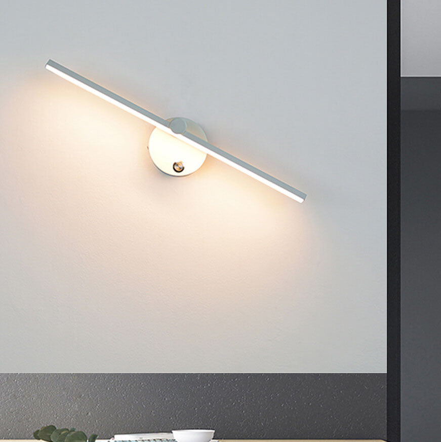 Lampada da parete a LED con specchio in alluminio lungo, stile minimalista nordico