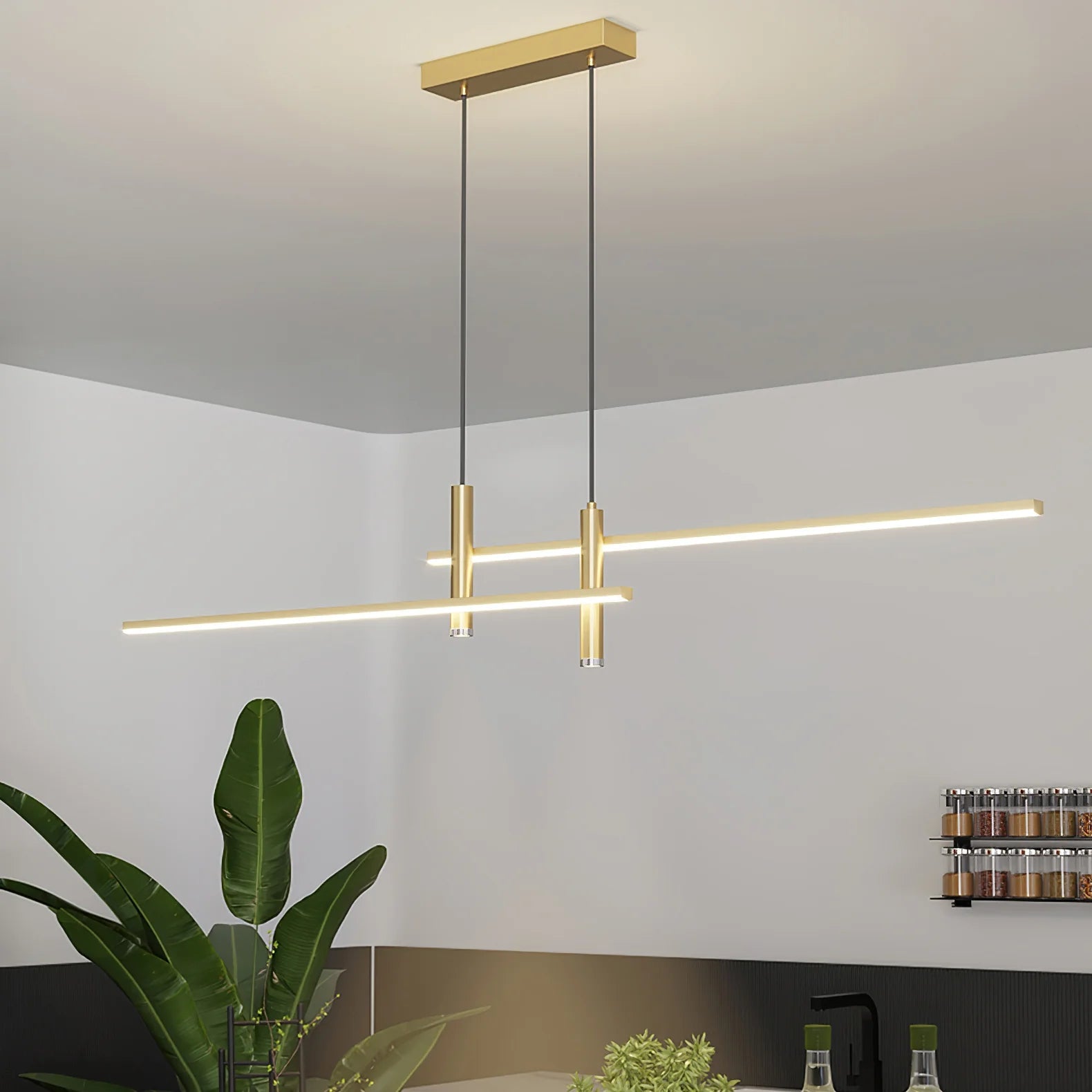 Moderna Lampada a Sospensione Orizzontale in Silicone