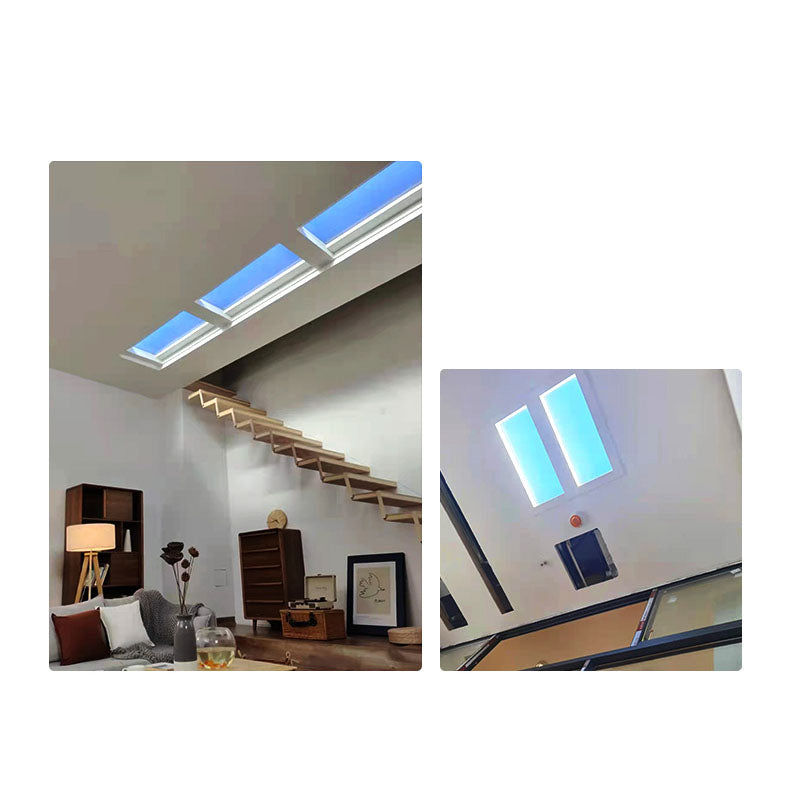 Moderna Lampada a Soffitto LED Metallica Minimalista Blu Cielo per Soggiorno