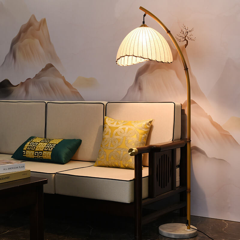 Lampada da Terra Retro Zen in Bambù con 1 Luce