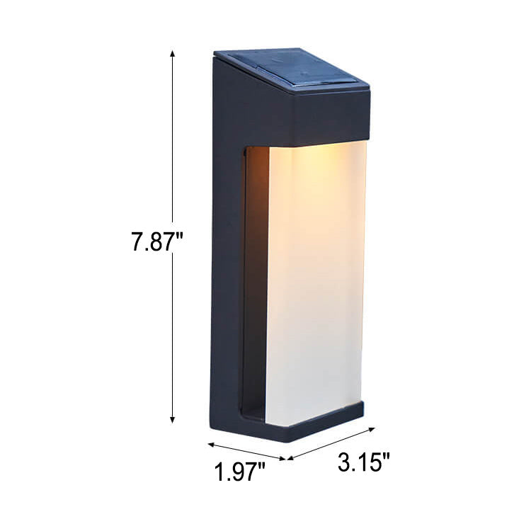 Lampada da Parete LED Solare Quadrata in Vetro Opalino Impermeabile per Esterni