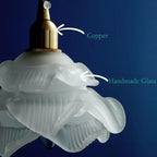 Lampada a sospensione LED 1 luce in vetro petalo vintage francese