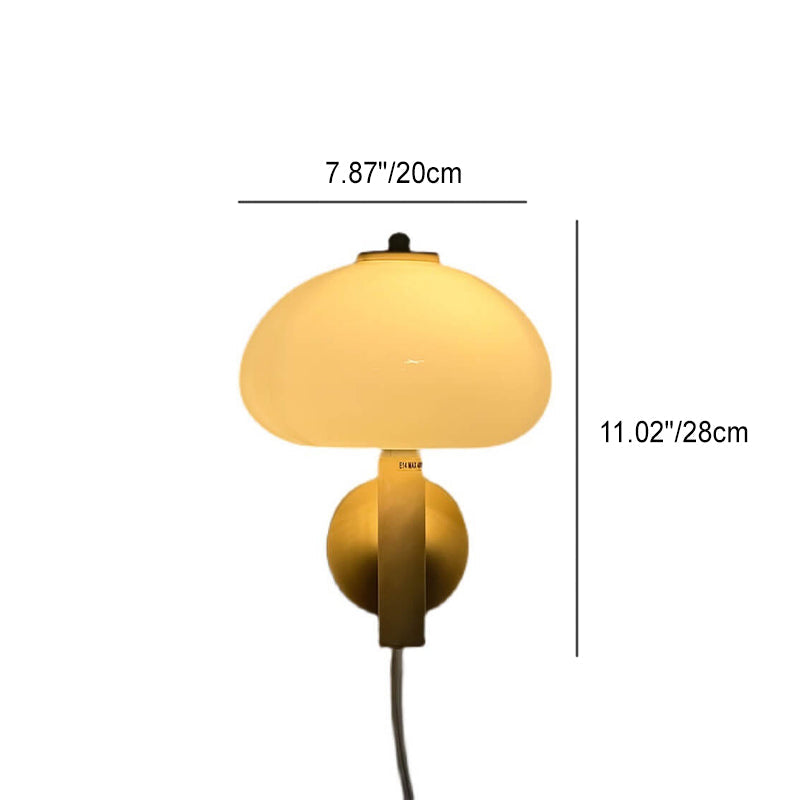 Applique da Parete Lampada a Sospensione Moderna in Ferro e Vetro Bianco Latte Nordico per Camera da Letto
