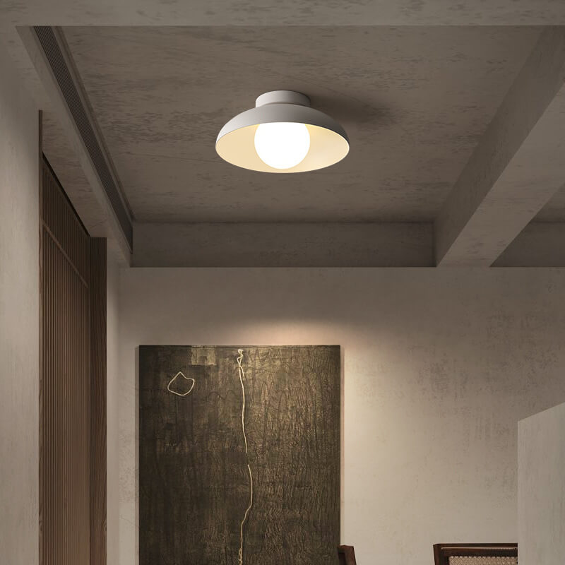 Moderna luce semi-incassata in ferro e vetro Wabi-sabi nordico a 1 luce per soggiorno