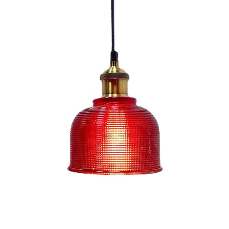 Lampada a Sospensione Vintage in Vetro Tessuto con Lattice a 1 Luce