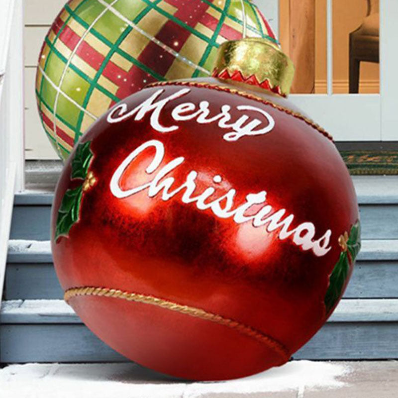 Palla di Natale Gonfiabile 60 cm – Decorazione Natalizia in PVC Resistente alle Intemperie per Esterni
