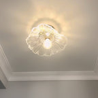 Arisha Design Art Deco Floreale Bellissimo LED Plafoniera Vetro Chiaro/Verde Soggiorno/Camera da Letto