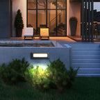 Ray Modern Metal Rectangular Outdoor Deck/Step Light, Black