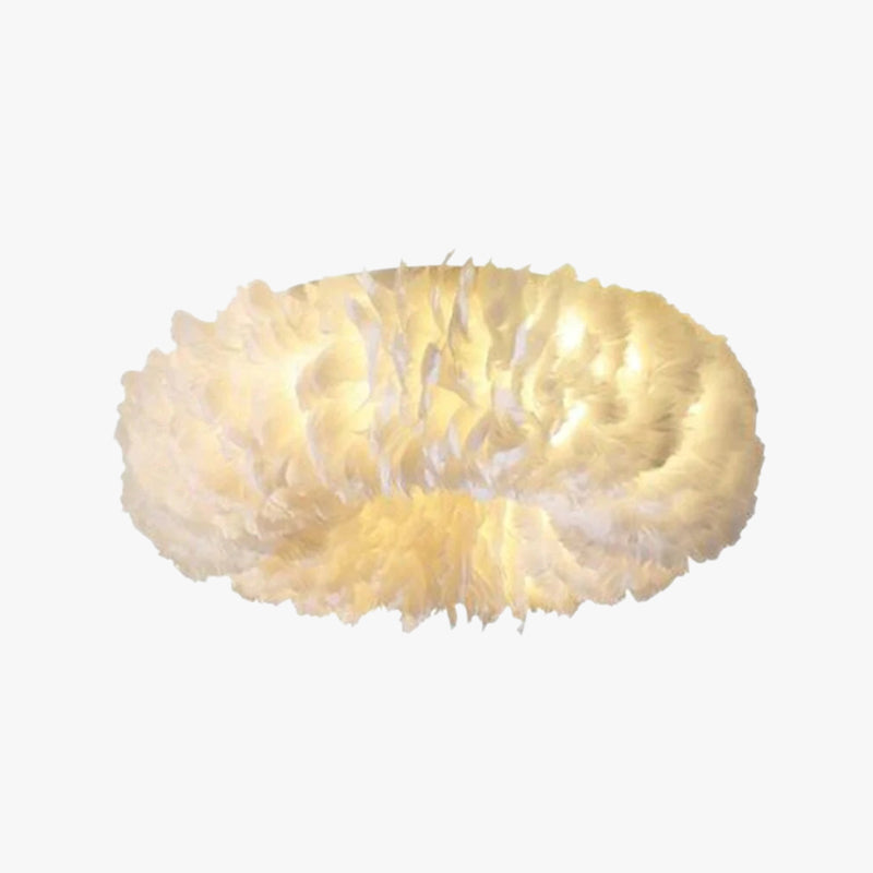 O'Moore Lampada da Soffitto Rotonda in Piuma di Cigno