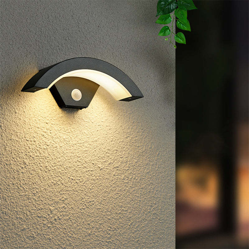 Lampada da Parete LED Impermeabile Elvon Nordic Arc, Nera