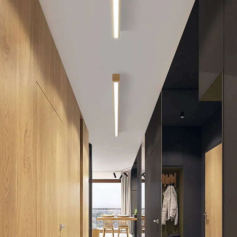 Arisha Linear Slim Ceiling Light, Legno