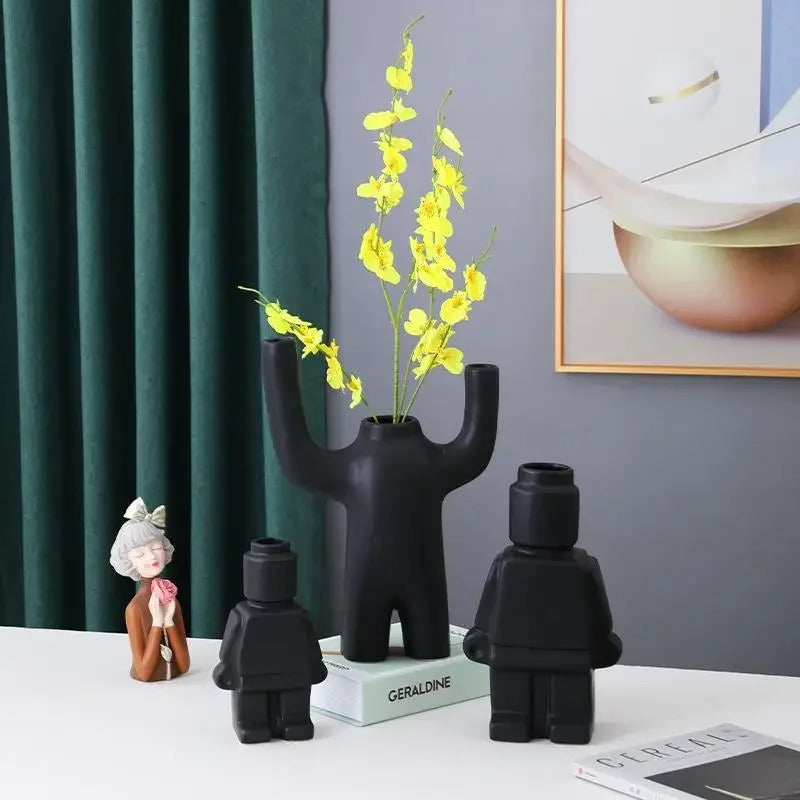 BloomMate - Vaso per il corpo in stile Lego per arredamento personale | 1+1 Gratis