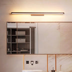 Lampada da Parete Moderna in Metallo Luxa con Specchio Frontale, Curvata, Nera/Caffè