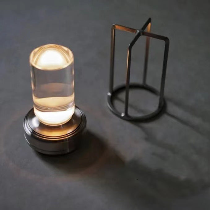 Lampada da Tavolo Notturna Ricaricabile USB in Alluminio Acrilico Vintage Nordico
