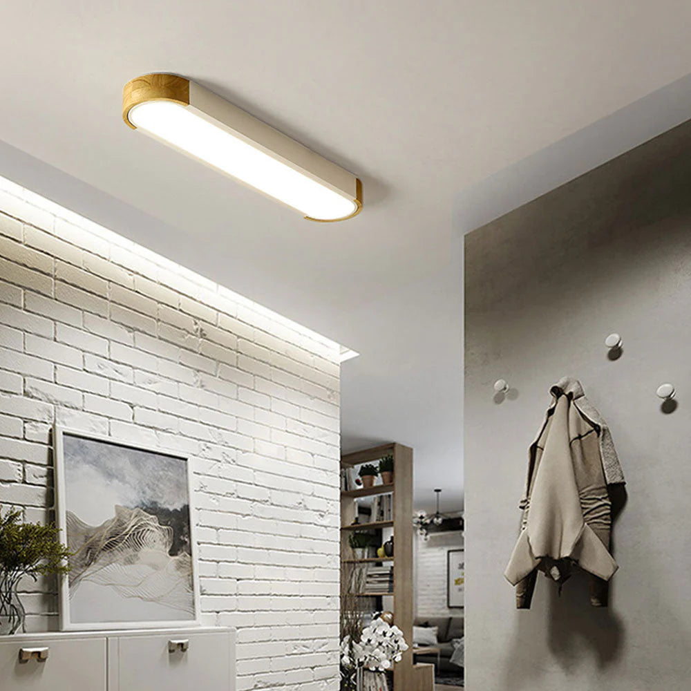 Lampada da soffitto metallica moderna a forma ovale allungata