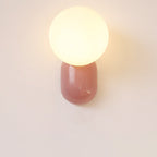Soffitto a Parete in Resina Stile Macaron Minimalista Moderno con Sfera di Vetro 1 Luce