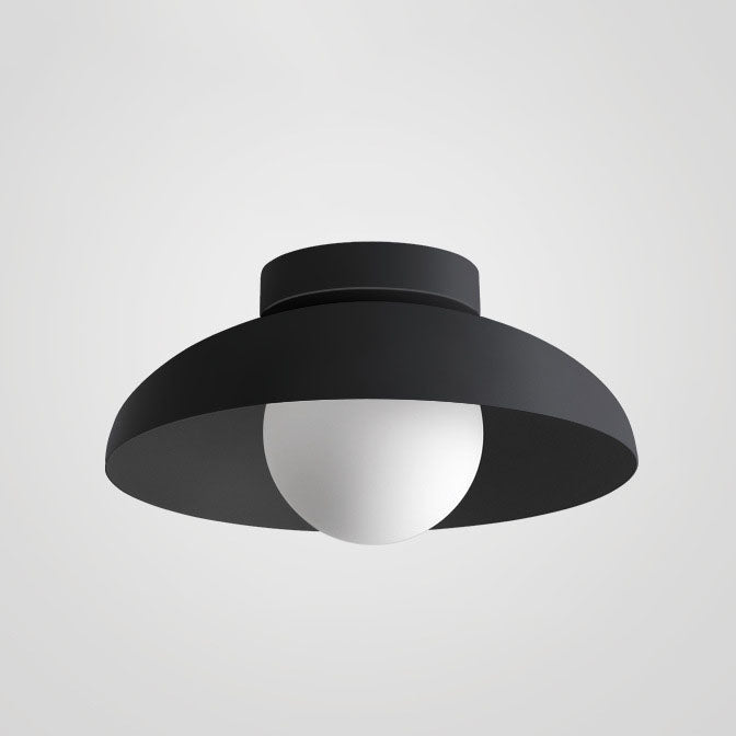 Moderna luce semi-incassata in ferro e vetro Wabi-sabi nordico a 1 luce per soggiorno