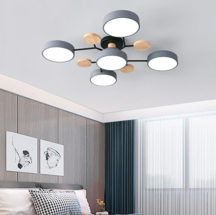Lampada da soffitto LED semi-incassata con design a ramo di molecola rotonda scandinavo contemporaneo per il soggiorno