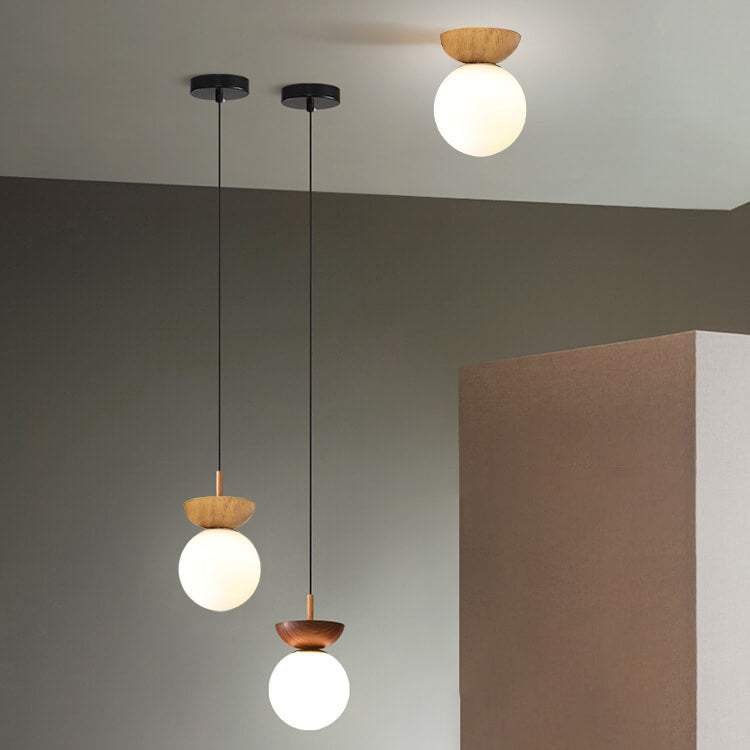 Lampada a Sospensione in Vetro e Ferro Minimalista Moderna con 1 Luce per Soggiorno