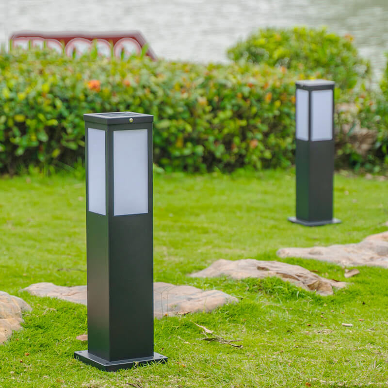 Lampada da Giardino Moderna a Colonna Quadrata Impermeabile per Esterni
