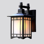 Lampada da parete a 1 luce a forma di padiglione cinese in alluminio solare impermeabile moderna