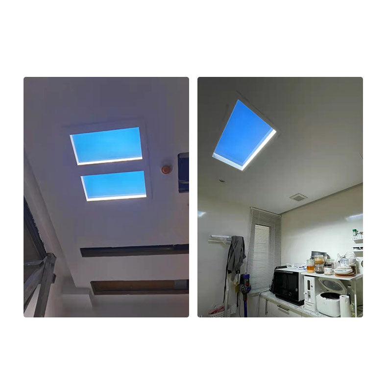 Moderna Lampada a Soffitto LED Metallica Minimalista Blu Cielo per Soggiorno