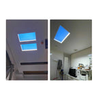 Moderna Lampada a Soffitto LED Metallica Minimalista Blu Cielo per Soggiorno