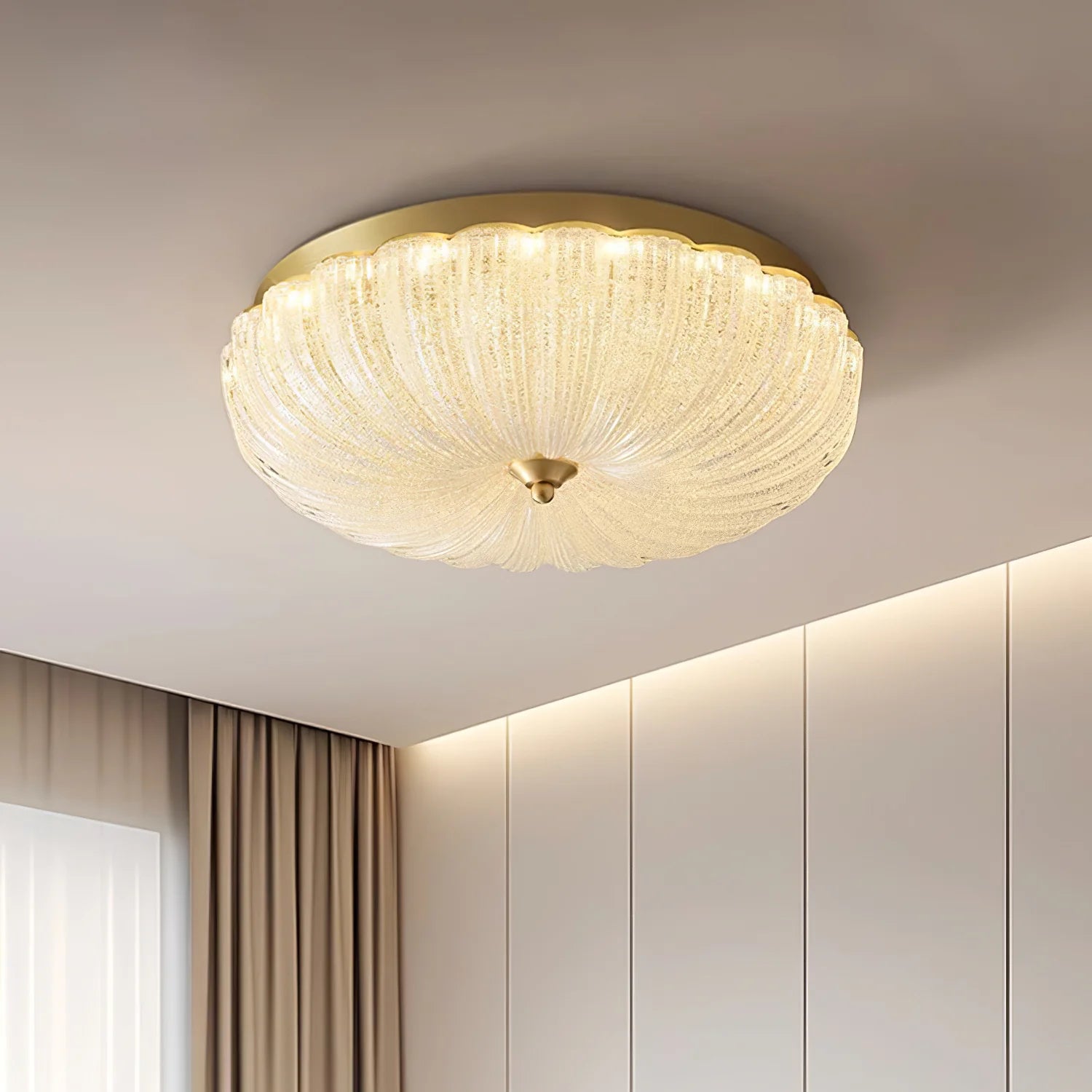 Lampada da soffitto in vetro rotonda elegante