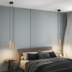 Lampada a sospensione LED cilindrica in legno di quercia minimalista moderna per soggiorno e camera da letto