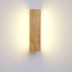 Applique da Parete Lampada LED Acrilico in Legno Massello Rettangolare Piatto Rotabile Nordico Contemporaneo