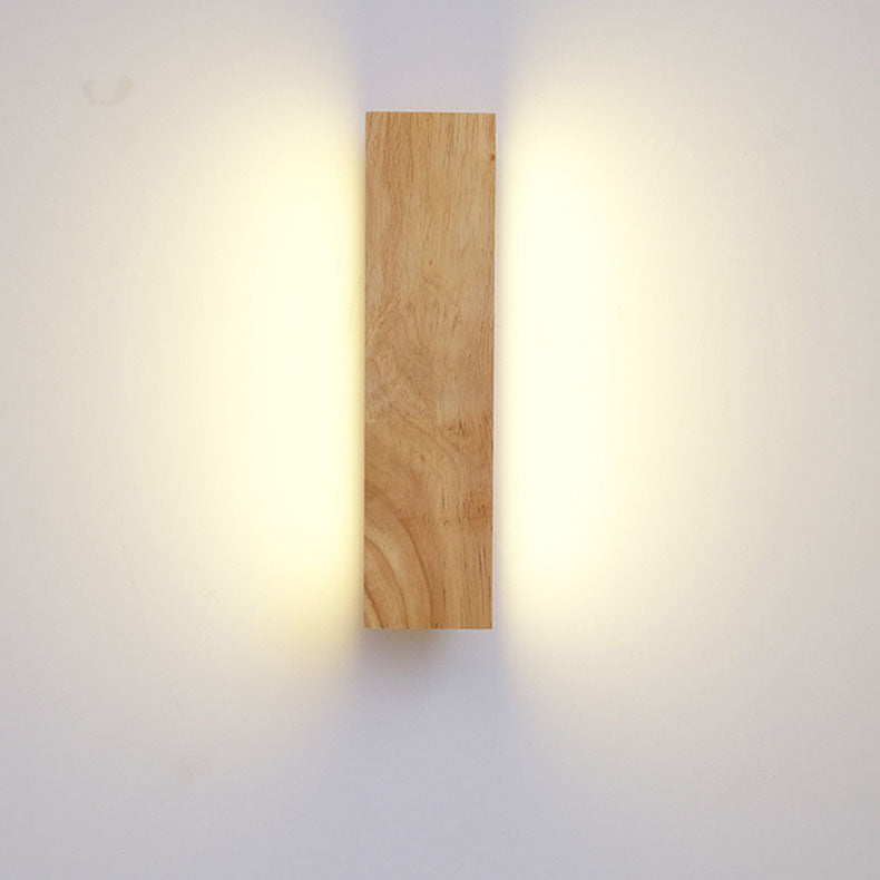 Applique da Parete Lampada LED Acrilico in Legno Massello Rettangolare Piatto Rotabile Nordico Contemporaneo